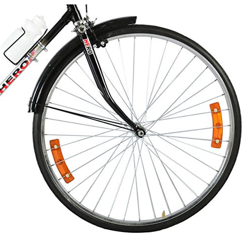 Image of Hero Hawk Nuage 27T Single Speed Hybrid Bike (Black Silver, Ideal For : 12+ Years )