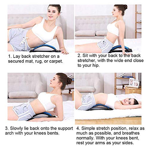 Image of Marklif Magic Back Braces Stretching Device for Bed, Chair & Car, Multi-Level Lumbar Support Stretcher for Lower and Upper Muscle Pain Relief