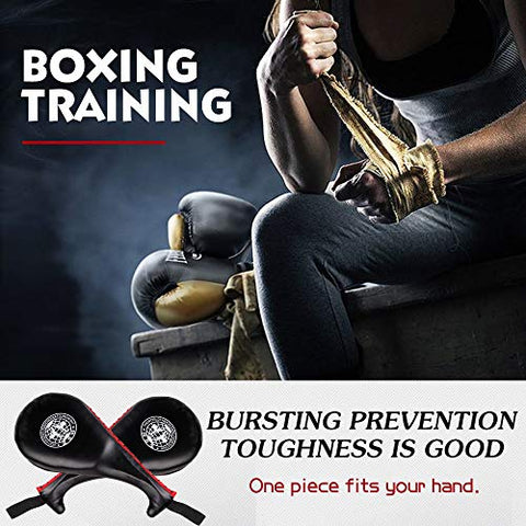 Image of ELECTOMANIA Durable Double-Sided PU Taekwondo TKD Foot Target Training Tool ( 17.71 x 7.87 Inch , Black)