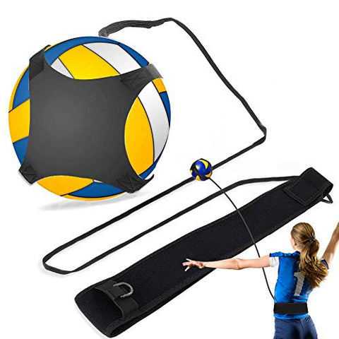 Image of Volleyball Training Equipment Aid, Football Kick Trainer, Adjustable Solo Practice Soccer Volleyball Trainer for Kids Youth Adult, Fits Size 3, 4, 5