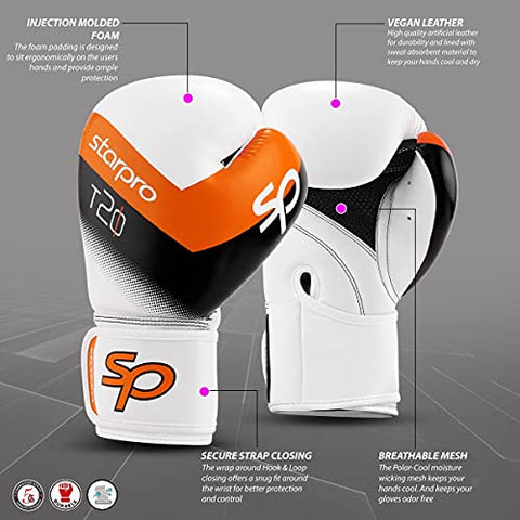Image of Strapro Boxing Gloves Training Muay Thai - Sparring, Kickboxing, Fighting, Focus Pads, Punching Bag Mitts | 8oz, 10oz, 12oz, 14oz, 16oz | PU Leather - Men & Women |
