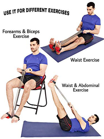 Image of FITNESS INDIA™ Tummy Trimmer & Toning Tube (Combo of 2) Pull Reducer Body Toner Exerciser Home Gym Equipment Leg Hand Biceps - Multicolour