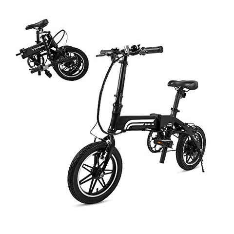 Image of SWAGTRON Aluminum Folding Electric Bike for Kids (Black, 14 Inches Wheels With Frame Size)