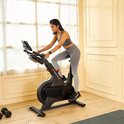 Image of OneFitplus OFP-M1 (Flywheel: 14.3lbs, Max Weight: 120kg) Bluetooth Enabled Exercise Spin Bike with Free At Home Installation and Trainer Led Sessions by cult.sport