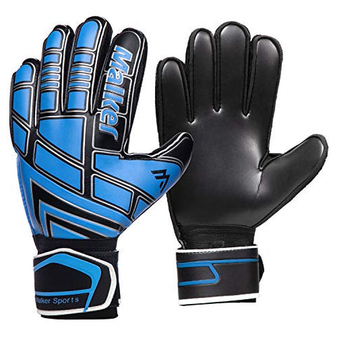 Image of Malker Soccer Goalie Gloves Goalkeeper Gloves with Fingersave and Double Wrist Protection, Strong Grip Goalkeeper Gloves for Youth&Adult Size 7