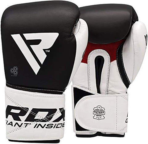 Image of RDX Boxing Gloves for Training & Muay Thai – Cowhide Leather Mitts for Kickboxing, Sparring & Fighting - Great for Heavy Punch Bag, Speed Ball, Grappling Dummy and Focus Pads Punching