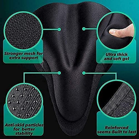 Image of NKSA Bicycle Silicone Gel Seat Saddle Cover Soft Cushion Black