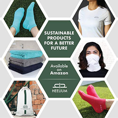 Image of Heelium Bamboo Women's Ankle Socks for Running Sports & Gym, Black, Anti Odour Breathable Durable Anti Blister Free Size (Shoe Size UK3 - UK7), Combo Pack of 3 Pairs