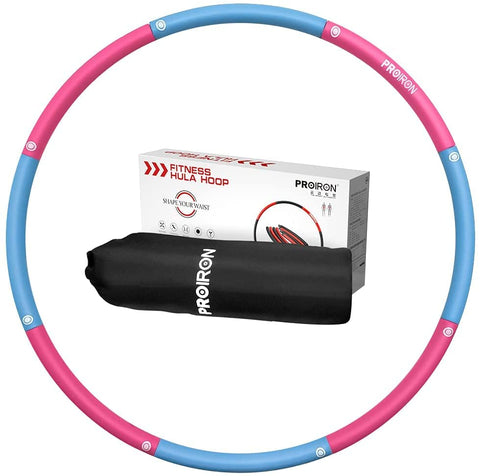 Image of PROIRON Weighted Hula Hoop 1.2kg/1.8kg, Fitness Hula Hoops for Adults, Foam Padded Exercise Hula Hoop Detachable 73-98cm