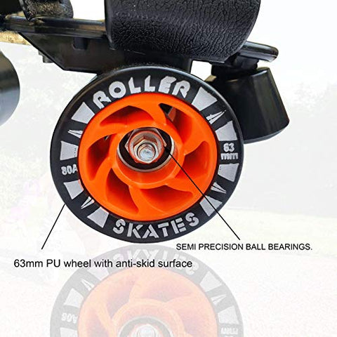 Image of Jaspo Big Boss Adjustable Quad Roller Skates Suitable for Age Group 6 -14 Years Old