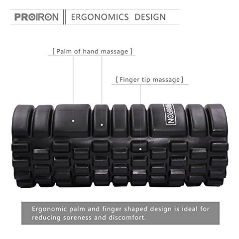 Image of PROIRON Foam Roller Massage(BLACK), Body Roller for Muscle Physio Therapy, Ultra Lightweight Body Roller for Pain Relief, Perfect for Fitness Sports Home Gym