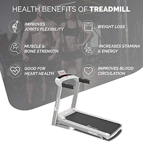 Image of PowerMax Fitness TDM-99S 1.5HP (3HP Peak) Motorized Treadmill with Free Installation Assistance, Home Use & Automatic Programs