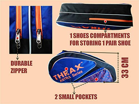Image of Thrax Astra Series Fabric Badminton Kit Bag (Black and Blue)