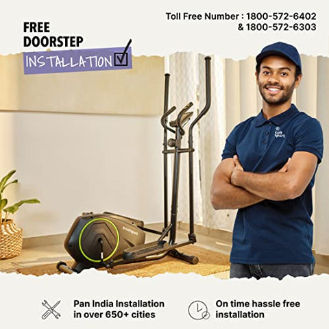 Image of Cultsport smartcross b1 Bluetooth Enabled Elliptical Cross Trainer, Max Weight: 120kg, Free at Home Installation, Trainer Led Sessions by Cultsport