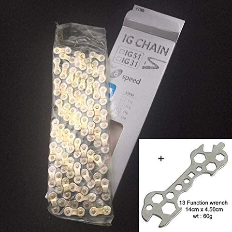Image of Schrodinger15 50054 Tool with Shimano IG51 Steel Bicycle Chain 7/8 Speed 116 Links Narrow