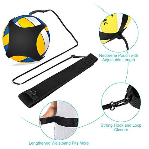 Image of Volleyball Training Equipment Aid, Football Kick Trainer, Adjustable Solo Practice Soccer Volleyball Trainer for Kids Youth Adult, Fits Size 3, 4, 5
