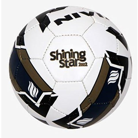 Image of Nivia Shinning Star - 2022 Football (Size: 5) Outer Material: Rubber , Black & White & Kross Rubber Hand Stitched Volleyball, Size 4, (Yellow and Blue)