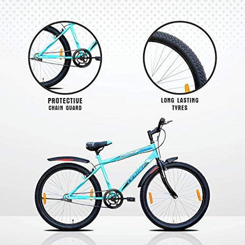 Image of Leader Men's Single Speed MTB 26T Mountain Bicycle (Sea Green, Above 10 Years, 18", 26 x 2.125)…
