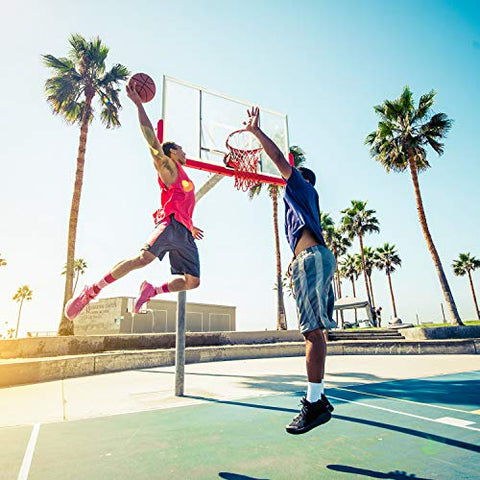 Image of Syhood Basketball Net Hoop Net for All Weather, Fits Standard Indoor or Outdoor Basketball Hoop, 12 Loop (5 Knots, White Red)