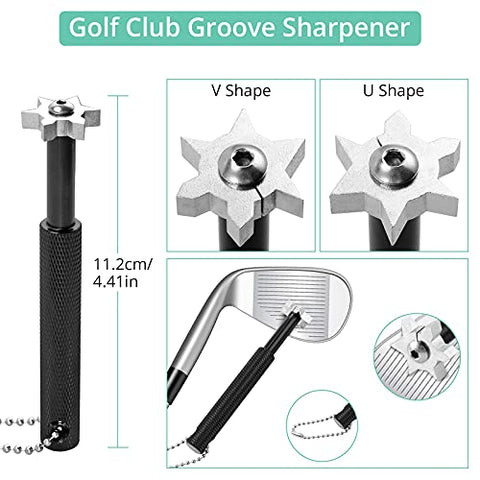Image of VINTEAM Golf Accessories Gift Set, Golf Towel, Golf Club Brush with Groove Cleaner, Foldable Divot Repair Tool with Ball Marker, Club Groove Cleaner Set and Golf Tee Holder - Golf Club Cleaning Kit