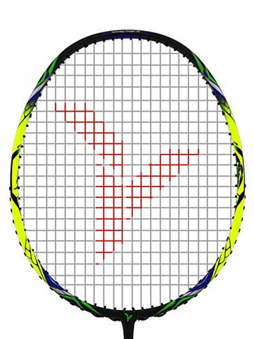 Image of YOUNG (Malaysia) Fury 7 Graphite Lightweight Professional Badminton Racket, Head Light, One Piece High Modulus Graphite , Strung, (Black/Yellow), Includes Full Cover