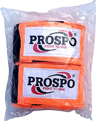 Image of PROSPO Florescent Orange Boxing Mexican Stretch, Handwraps, Spandex Bands, Hand Bandage Protectors (180 Inch - Pack of 1 Pair).