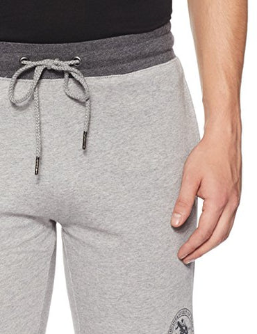 Image of U.S. Polo Assn. Athleisure Men's Shorts (I635-003-CP_Grey Melange/Anthra Melange_XX-Large)