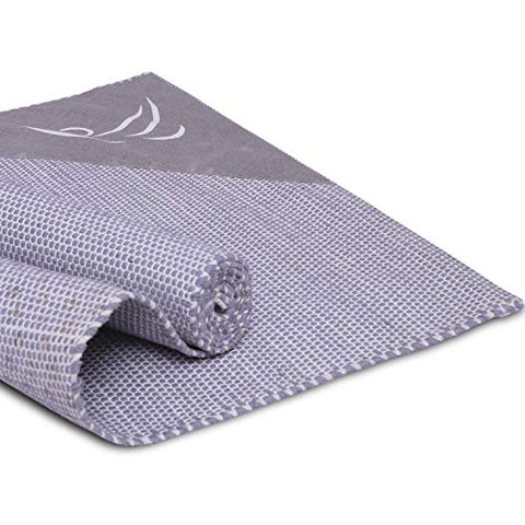 Image of Arka Veerbhadrasana Natural Cotton Yoga Exercise Mat for Men & Women.(Grey) Dimensions- 72 X 24 Inch,4 mm Thick