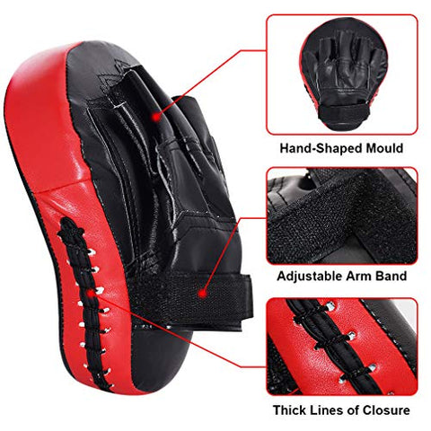 Image of TLBTEK 2PCS Curved Punching Mitts Boxing Pads Hand Target Boxing Pads Gloves Training Focus Pads Kickboxing Muay Thai MMA Martial Art UFC Punch Mitts for Kids,Men & Women