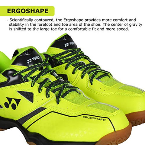 Image of YONEX SHB 36EX Men's Microfiber Non Marking Power Cushion Badminton Shoes, (Bright Yellow, 9 UK)
