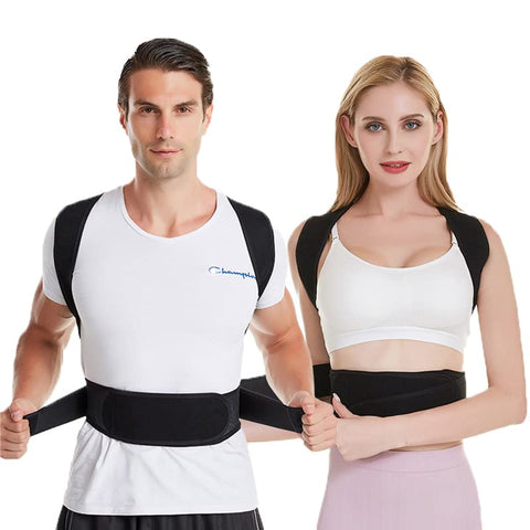 Image of QOZWEID Posture Corrector for Men Back Support Belt for Pain Relief for Women Adjustable Upper Back Straightener Shoulder and Chest Brace (L)