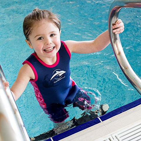 Image of Konfidence Warma Wetsuit - Navy/Pink/Hibiscus (2-3 Years)
