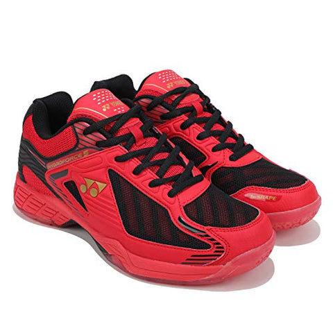 Image of Yonex Hydro Force 5 Badminton Shoes | Ideal for Badminton,Squash,Table Tennis,Volleyball | Non-marking sole | TRU Cushion | TRU Shape |RED BLACK GOLD |UK 8