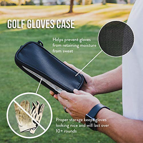 Image of Stripebird - Golf Performance Gloves Holder Case (Major Red) - Protect and Keep Golf Gloves Dry - Moisture Free Storage Design - Includes Golf Bag Clip for Golfers