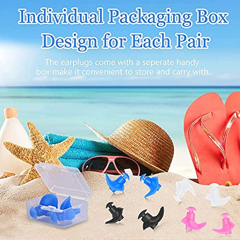 Image of Xianco 1 Pair Swimmers Earplugs with Double Waterproof and Sound Hole Design Ear Plugs for Swimming Showering Bathing Surfing Snorkeling for Adult & Children