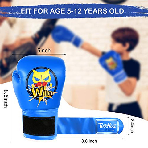 Image of TUXHUI Kids Boxing Gloves for Kids Boys Girls Youth Age 5-12 Years Training Gloves for Punching Bag Kickboxing Muay Thai