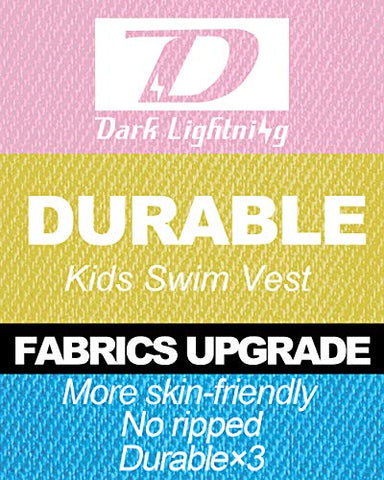 Image of Dark Lightning Kids Pool Floats for 2-6, Swim Vest with Water Wings for 30-50 Pounds Boys and Girls, Best Toddlers Life Jacket Floatation in Puddle/Beach, Be A Jumper