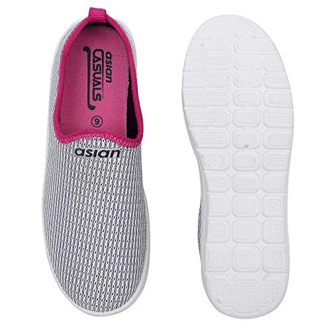 Image of ASIAN Women's Barfi-02 Grey Knitted Shoes Sneakers,Walking,Sneakers,Loafers, Fabric Running Shoes UK-7