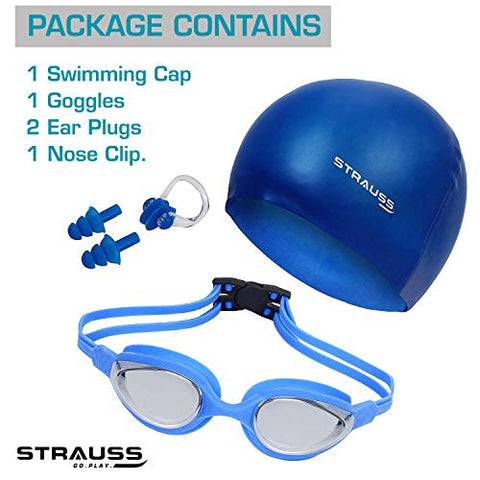 Image of Strauss Swimming Goggles Set, (Blue)