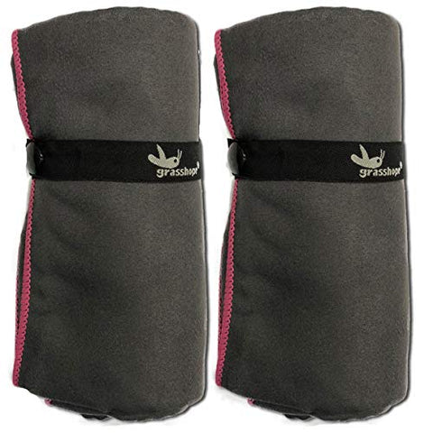 Image of Grasshopr Suede Sports Towel (Pack of 2, Dark Grey)