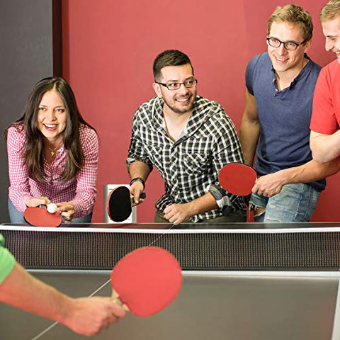 Image of Sportneer Table Tennis Set, Red and Black Double-Sided Table Tennis Set of 4 Rackets and 8 Balls and 2 Storage Bag and 1 Net for Children Adult Advanced Home Team Indoor or Outdoor Play,Best Gift for Boys and Girls