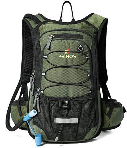 Image of REINOS Hydration Backpack with 2L Bladder for Men & Women, Daypack with Thermal Insulation | Great for Hiking, Running, Cycling, Camping, Skiing, Outdoor Activities