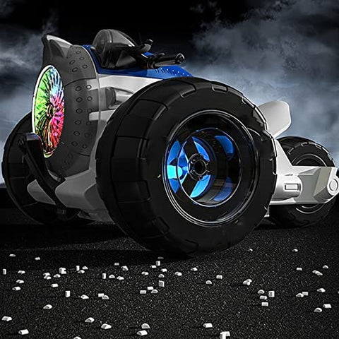 Image of HALO NATION ® Stunt Motorcycle Bike Toy Car with Light Effects Rotating Super Trick 360° Spinning Action Drift Racing Motorcycles RC Stunt Car for Toddler Kids Infants , Red