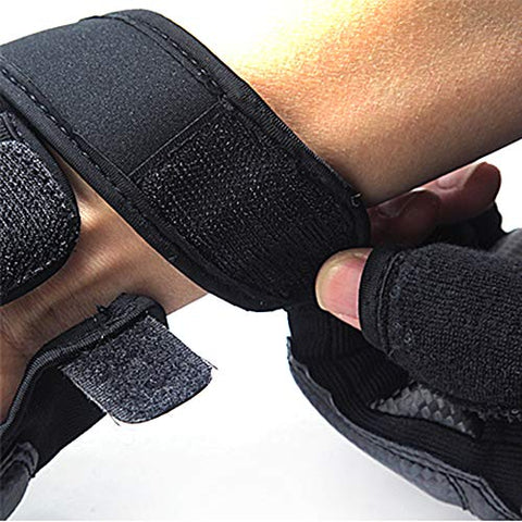 Image of Kickboxing Gloves Punch Bag Muay Thai Boxing Training Fingerless Gloves for Men Women Children (Black, L)