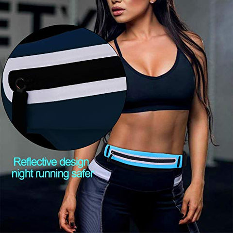 Image of Filoto Running Belt Accessories for iPhone X 6 7 8 Plus, USA Patented Hands-Free Reflective Waist Pack Runner Pouch, No-Bounce Adjustable Fitness Workout Fanny Pack Phone Holder for Women & Men