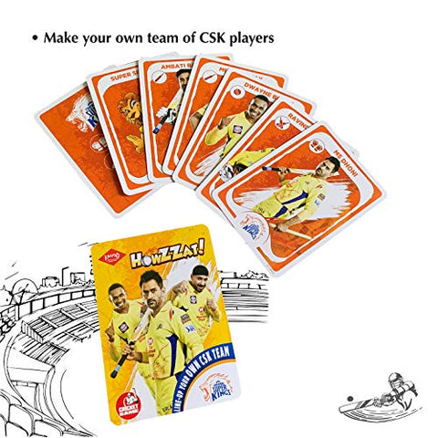 Image of KAADOO Howzzat!-CSK Cricket Team Card Game and collectibe for 6+ Year Olds - Proudly Made in India (2-4 Players)