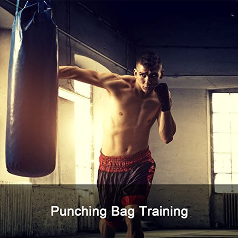 Image of ZooBoo MMA Gloves, Half-Finger Boxing Fight Gloves MMA Mitts with Adjustable Wrist Band for Sanda Sparring Punching Bag Training (One Size Fits Most)
