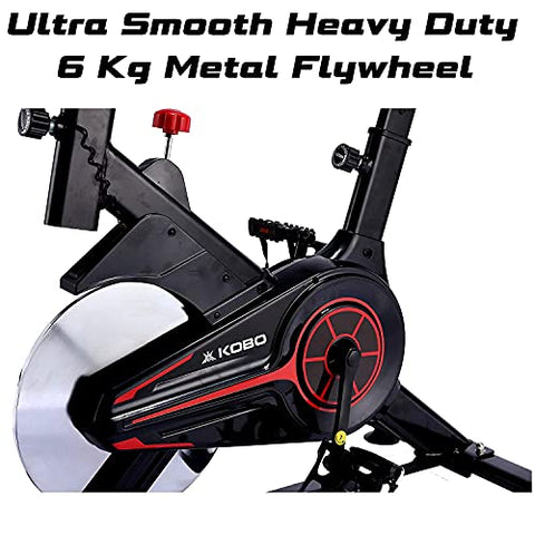 Image of Kobo SB-5 Steel Exercise Spin Bike, Black
