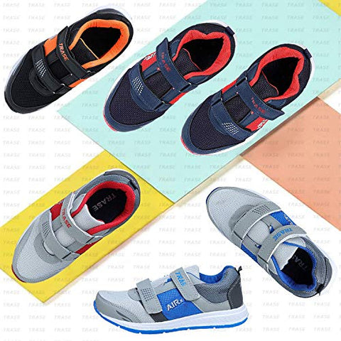 Image of TRASE Boys Black Orange Running Shoes - 11 UK (Kids)