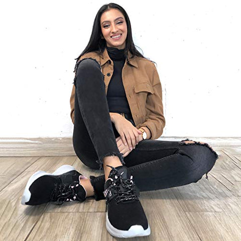 Image of Campus Women's Claire BLK/Peach Running Shoes -7 UK/India